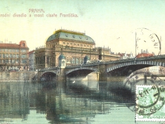 Praha Narodni divadlo a most cisare Frantiska