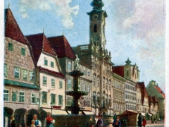 Steyr Ob Öst Rathaus mit Brunnen