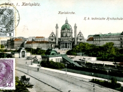 Wien I Karlsplatz Karlskirche K k technische Hochschule