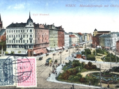 Wien Mariahilferstrasse mit Obelisk