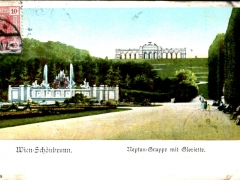 Wien Schönbrunn Neptun Gruppe mit Gloriette