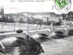 Basel Mittlere Rheinbrücke u Gross Basel