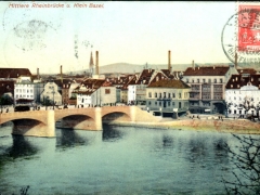 Basel Mittlere Rheinbrücke u Klein Basel