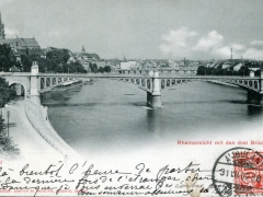 Basel Rheinansicht mit den drei Brücken