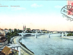 Basel Wettsteinbrücke Rheinpanorama