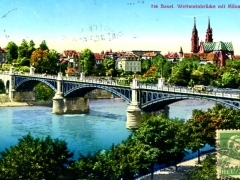 Basel Wettsteinbrücke mit Münster