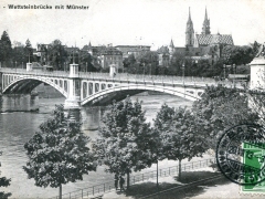 Basel Wettsteinbrücke mit Münster