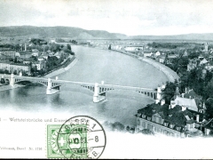 Basel Wettsteinbrücke und Eisenbahnbrücke