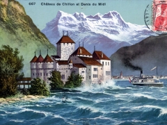 Chateau de Chillon et la Dent du Midi