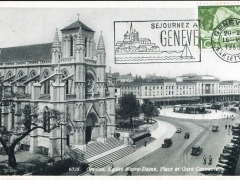 Geneve Eglise Notre Dame Place et Bare Cornavin