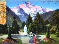 Interlaken Kursaal Parkanlagen mit Jungfrau