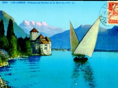 Lac Leman Chateau de Chillon et la Dent du midi