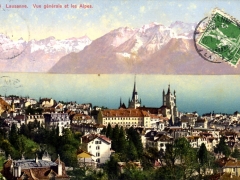 Lausanne Vue generale et les Alpes