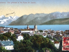 Lausanne Vue generale et les Alpes de Savoie