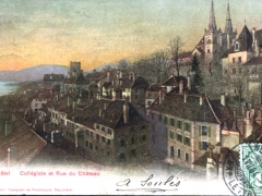 Neuchatel Collegiale et Rue du Chateau