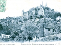 Neuchatel Le Chateau vue prise des Sablons