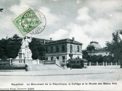Neuchatel Le Monument de la Repbublique le College et le Musee des Beaix Arts