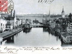 Zürich Blick vom Mühlesteg