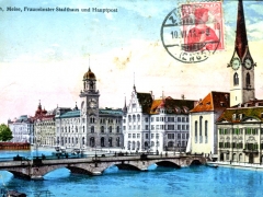 Zürich Meise Fraumünster Stadthaus und Hauptpost