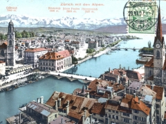 Zürich mit den Alpen