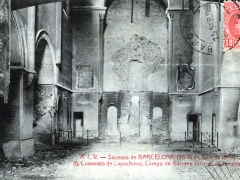 Barcelona Convento de Capuchinas Campo de Galvany Interior de la Igelsia