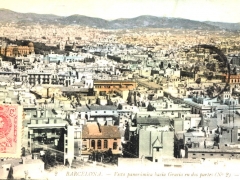 Barcelona Vista panoramica hacia Gracia en dos partes