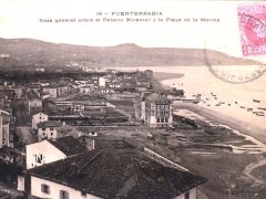 Fuenterrabia Vista general sobre el Palacio Miramar y Playa de la Marina