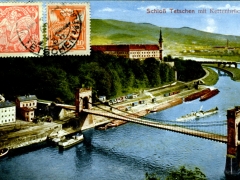 Tetschen Schloss mit Kettenbrücke