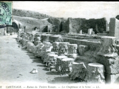Carthage Ruines du Theatre Romain Les Chapiteaux et la Scene