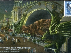 Coney Island Dragon's Gorge Luna Park by Night