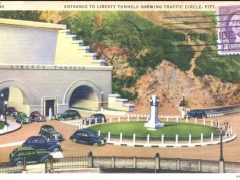 Pittsburgh Entrance to Liberty Tunnels showing Traffic Circle