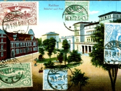 Ratibor Bahnhof und Post