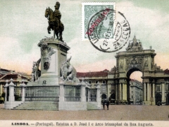 Lisboa Estatua a D Jose l e Arco triumphat da Rua Augusta