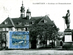 Saarbrücken-Kreishaus-mit-Bismarckdenkmal