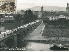 Saarbrücken Parite an der Saar mit alter Brücke