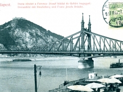 Budapest Donaubild mit Blocksberg und Franz Josefs Brücke
