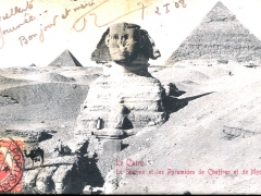 Le Caire Le Sphynx et les Pyramides de Cheffren