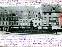 Nürnberg Hans Sachs Platz mit Denkmal