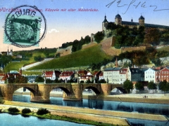 Würzburg Festung Käppele mit alter Mainbrücke