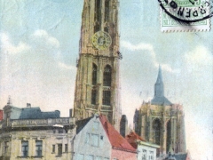 Anvers Fleche de la Cathedrale vue du Canal au Sucre