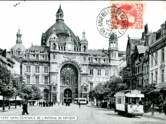 Anvers Gare Centrale de l'Avenue de Keyzer.