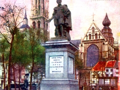 Anvers La Cathedrale et la Statue de Rubens