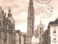Anvers Le canal au sucre et vue sur la cathedrale