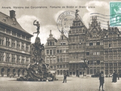 Anvers Maisons des Corporations Fontaine de Brabo et Grand place