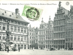 Anvers Maisons des Corporations Fontaine de Brabo et Grand'Place