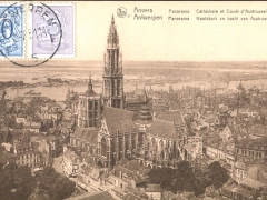 Anvers Panorama Cathedrale et Coude d'Austruweel
