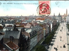 Anvers Panorama de la Ville et anvenue de Keyser