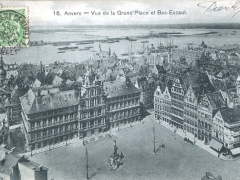 Anvers Vue de la Grand'Place et Bas Escaut
