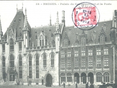 Bruges Palais du Gouvernement et la Poste