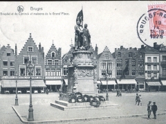 Bruges Statue Breydel et de Coninck et maisons de la Grand'Place